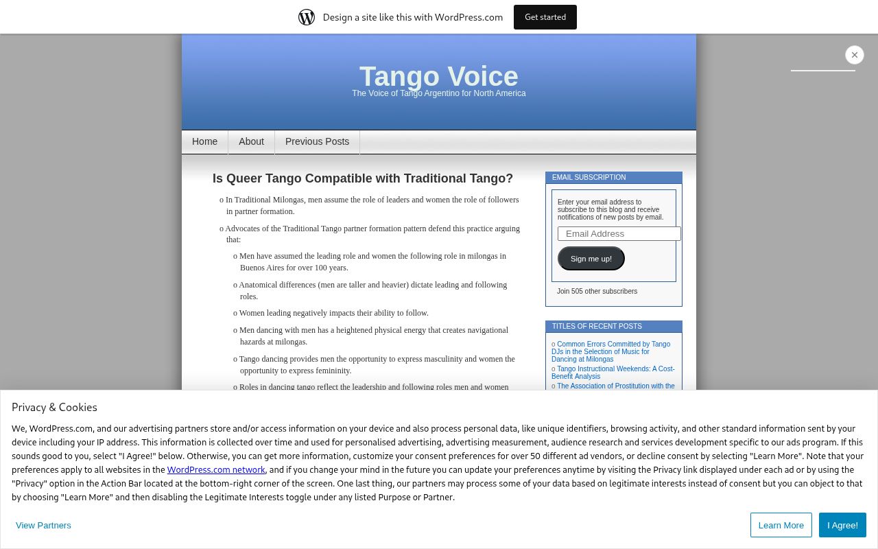 Is Queer Tango Compatible with Traditional Tango?